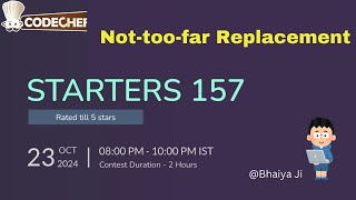 Nottoofar Replacement  CodeChef Starters 157  CodeChef Solution [upl. by Anderegg]