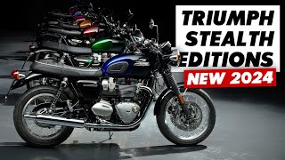 New Triumph Bonneville Stealth Editions Announced Speed Twin T120 Bobber amp More [upl. by Akienat]