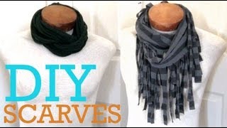 DIY Fall Scarves  2 Ways To Make A Scarf From A Tshirt [upl. by Mcnamara383]