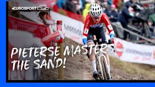 Puck Pieterse kicks off 2024 with a bang 💥  Zonhoven World Cup Womens CycloCross Highlights [upl. by Reynold]