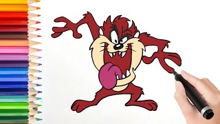 How to draw tasmanian devil cartoon [upl. by Earla]