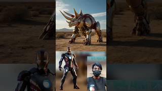 Superheroes but triceratops robot 💥 DC all amp Marvel characters marvel youtubeshorts shorts [upl. by Werdna]