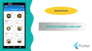 Flutter Gridview Builder with card part 1 Flutter Widgets Tutorial [upl. by Marguerita]