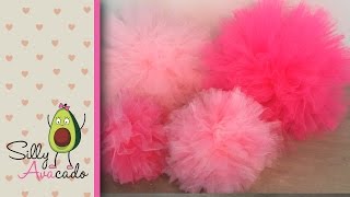 How to Make Tulle Pom Poms Last Longer Than Tissue Paper Pom Poms Easy amp Fast DIY Puff Balls [upl. by Mayor]