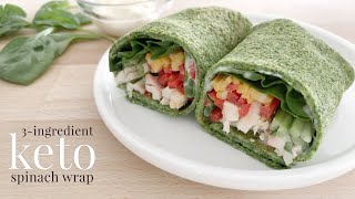 Keto 3ingredient Spinach Wrap [upl. by Asiluj]