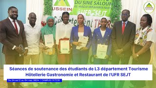 Séances de soutenance des étudiants de L3 du département THGR de lUFR SEJT [upl. by Adnilemre716]