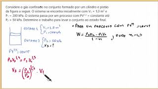 Termodinâmica  trabalho realizado através de um processo politrópico [upl. by Amilas]