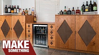 Making a Mod Style Builtin Beverage Bar  Woodworking Project [upl. by Cory404]