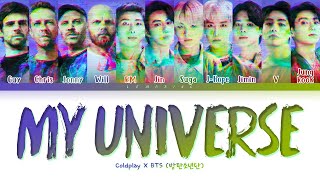 BTS X Coldplay My Universe Lyrics 방탄소년단 콜드플레이 My Universe 가사 Color Coded LyricsHanRomEng [upl. by Liam]