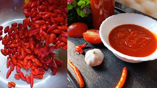 Easy Red Chilli Sauce Recipe  How To Make Hot Sauce At Home  Homemade Chilli Sauce By NA Kitchen [upl. by Atileda]