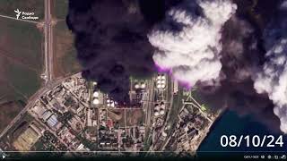 Satellite Imagery of Feodosia Oil Facility After ATACMS Fire Spreads to More Oil Tanks [upl. by Mcquillin]