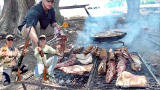 Epic Argentina Dove Hunt and Field BBQ Dove Eating PIRAÑAS [upl. by Child367]