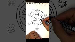 How to draw a Halloween Jackolantern pumpkin for fun or decoration halloweenart halloweenideas [upl. by Petulia628]