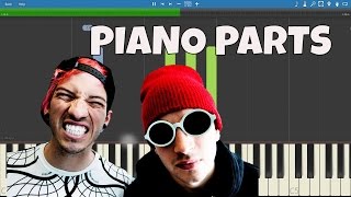 Heathens  PIANO PARTS ONLY  twenty one pilots  Piano Instrumental Tutorial [upl. by Esorylime796]