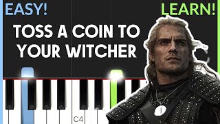 Toss A Coin To Your Witcher Netflix Series  EASY Piano Tutorial [upl. by Aramoy510]