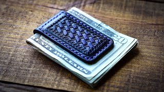 ⚡️MAGNETIC⚡️  Making A Magnetic Leather Money Clip  Leather Craft [upl. by Yhtimit]