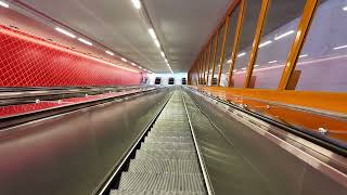 Sweden Stockholm Norsborg Subway Station 3X escalator [upl. by Celine]