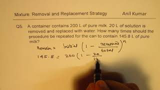 Mixture Removal and Replacement in Minutes 10 SSC BANK Examples  MPM2d [upl. by Salzhauer]