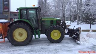 4K John Deere 6630 Plowing Snow [upl. by Aeslehs983]