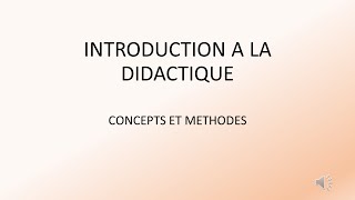 12 INTRODUCTION A LA DIDACTIQUE [upl. by Nelle]