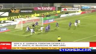 Fiorentina  Catania 22 Highlight Sky Sport 24 HD 22102011 [upl. by Ecirtaed]