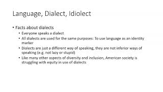 CSD2361 Language and Dialect [upl. by Sikko]