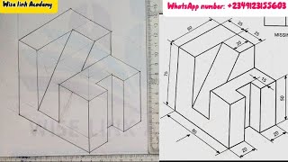 ISOMETRIC PROJECTION TECHNICAL DRAWING ENGINEERING DRAWING wiselinkacademy isometricdrawing [upl. by Solegnave785]