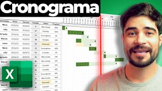 Método MAIS COMPLETO para fazer cronograma no EXCEL [upl. by Marilee]