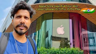 I Visited Indias First Apple Store 🍎 I Phone 15 Pro Max Full Tour [upl. by Ivor]