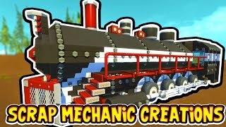 Scrap Mechanic CREATIONS  CRAZY WORKING TRAIN 14 WAshDubh  Gameplay [upl. by Anahsohs]