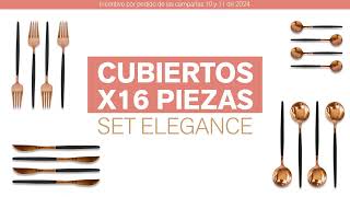 CUBIERTOS X16 PIEZAS 🍴✨ SET ELEGANCE [upl. by Ayekahs]