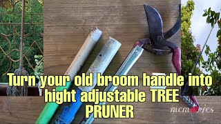 Homemade long tree pruner DIY pole pruner [upl. by Elynad968]