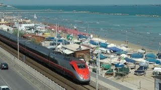 Frecciarossa MilanoAncona \ Frecciarossa Train in Adriatic Railroad [upl. by Whiffen]