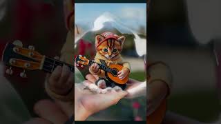 Animales pequeños gatito perrito conejito tocando la guitarra [upl. by Cranford]