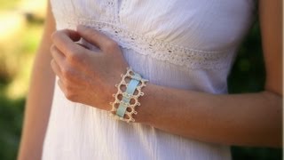 Needle Tatting  1 Beautifully Basic Tatted Bracelet part one by RustiKate [upl. by Odnanref]