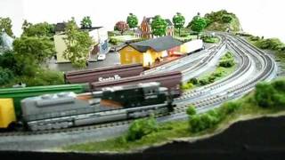 Kato N Scale trains on a N scale train layout [upl. by Hymen]