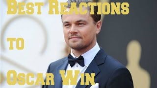 Best Reactions to Leonardo DiCaprio Winning His First Oscar [upl. by Albertson784]