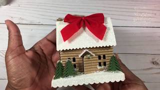 Rustic Christmas Ornament 2017🎄  Country Cottage 3D Tutorial🎅🏽🚪 [upl. by Fairfield]