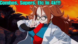 Android 21 Lab Coat Supers Combos Intros Outro Etc In 4K 60fps  Dragon Ball FighterZ [upl. by Goldy]