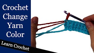 Correct Way to Change Yarn Color in Crochet Beginner Course Lesson 7 [upl. by Dulcle738]