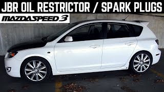 Mazdaspeed 3  JBR Oil Restrictor Bolt Install amp NGK One Step Colder Spark Plug Gaping [upl. by Choong424]