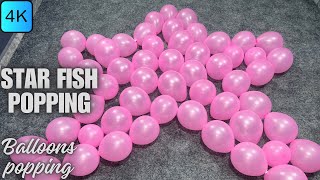 Pink Balloon Starfish Creation amp Epic PoppingSlowmotion Balloon PoppingBalloon ASMR [upl. by Ahsel]