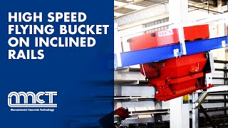 Concrete transport and distribution High speed flying bucket on inclined rails MCT Italy  1 [upl. by Poland]