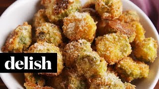 Parmesan Crusted Brussels Sprouts  Delish [upl. by Olim]