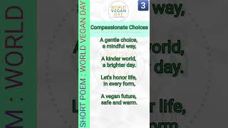 3 Short Poem on World Vegan Day veganday veganfood animallover [upl. by Singhal523]