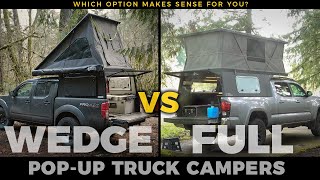 Wedgestyle vs Full PopUp Truck Campers in 6 minutes [upl. by Ylebmik45]