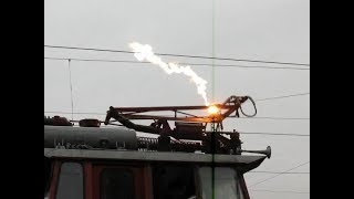 Electric arcs on high voltage overhead catenary  compilation [upl. by Emerick]