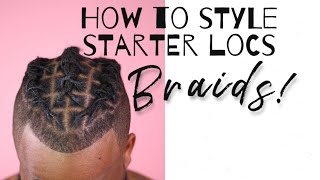 How to style short starter locs Ep 4  braids [upl. by Anihs103]