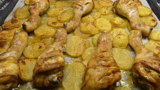 COSCE DI POLLO AL FORNO CON PATATE  Ricetta Pollo Alla Turca 71 [upl. by Camilo]