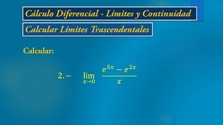 Limites Trascendentales  Ejemplo 2 [upl. by Lucille523]